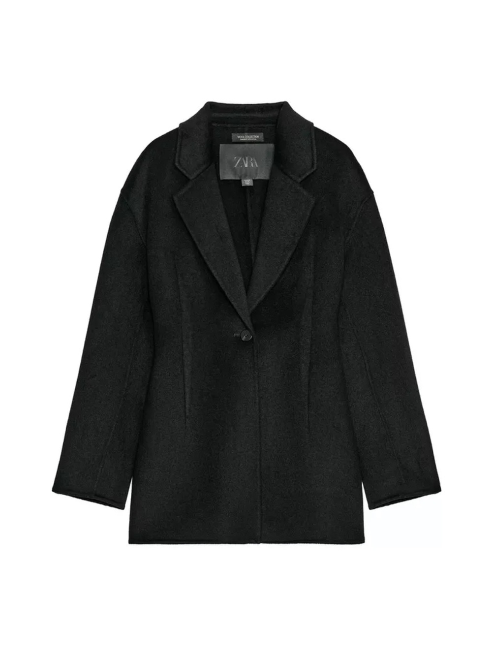 Zara Black Single-Button Tailored Blazer Jacket